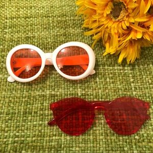 🌼White and Red Retro Sunglasses Bundle
